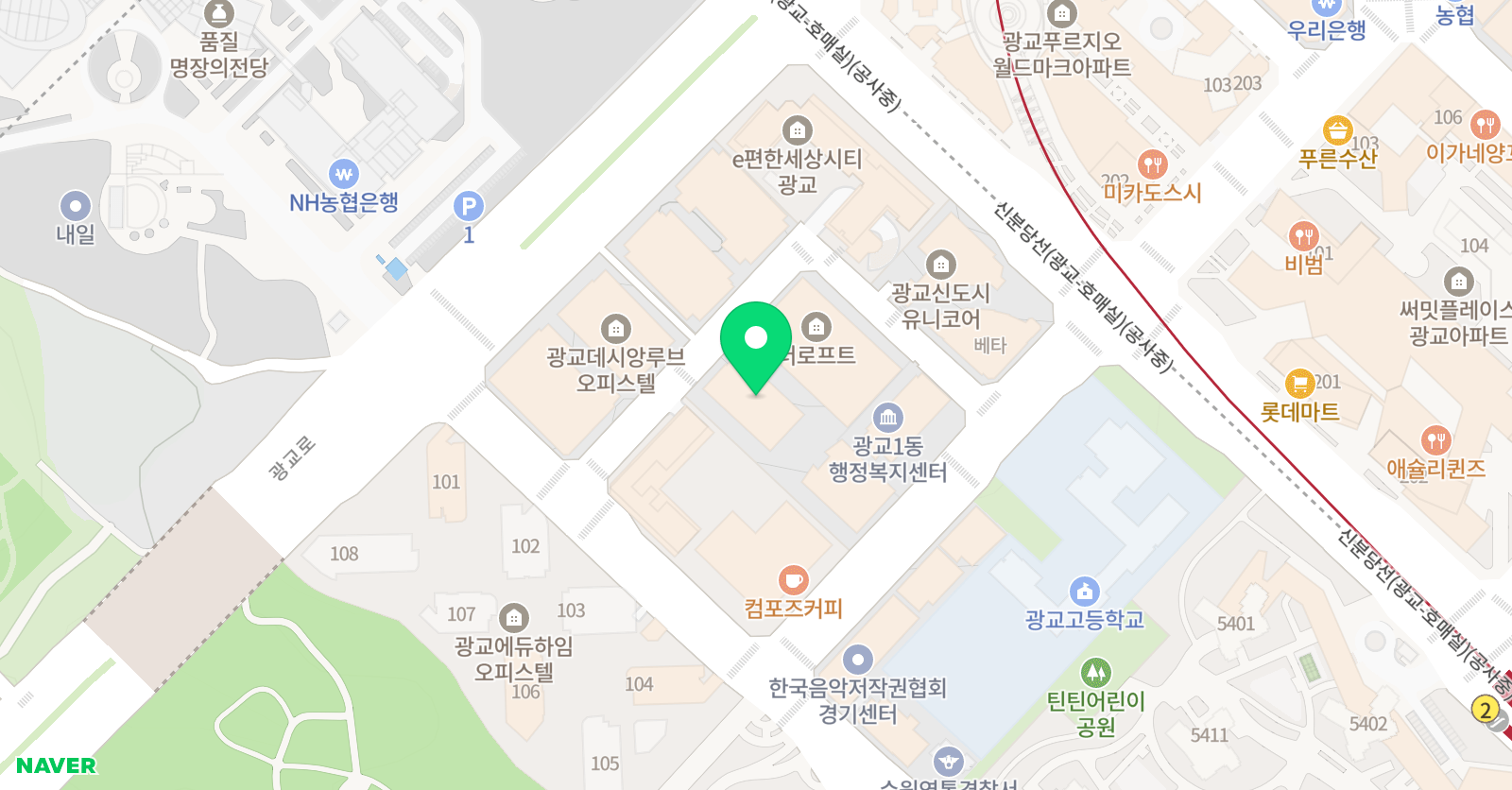 지혜의숲 광교센터 위치