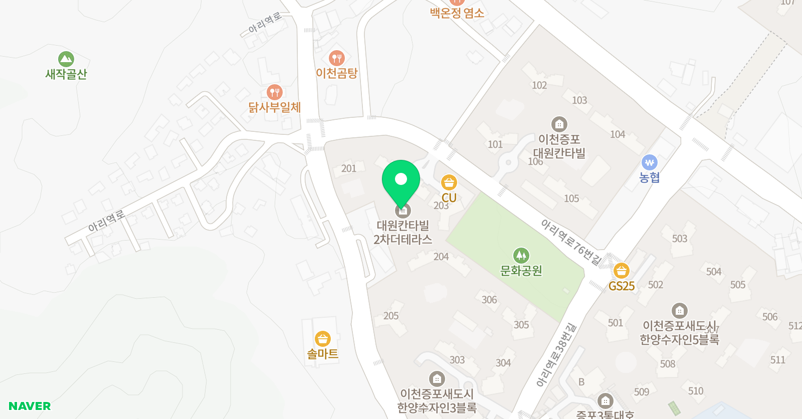 링키홈 이천증포대원칸타빌2차점 위치