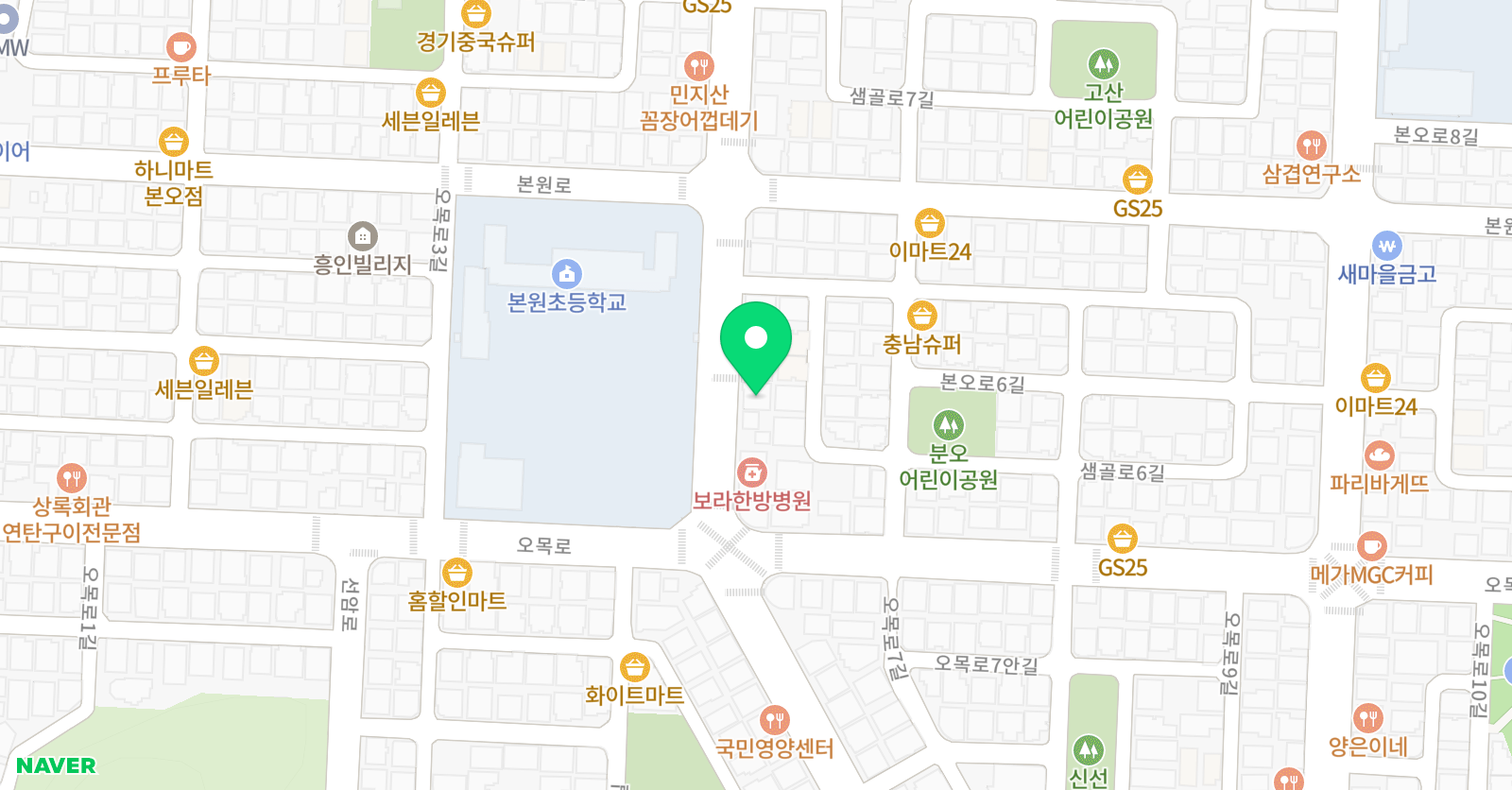 해법 수학 본원초정문점 위치