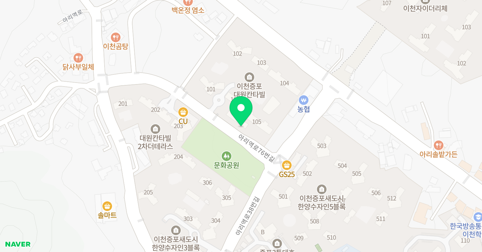 대원칸타빌푸르넷 수학교습소 위치