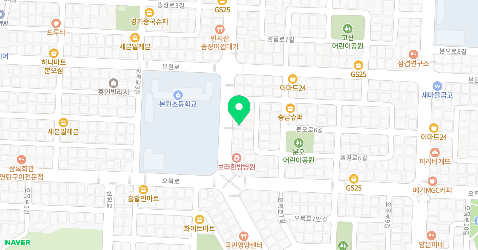 크리아트 안산본 오렛츠원 위치