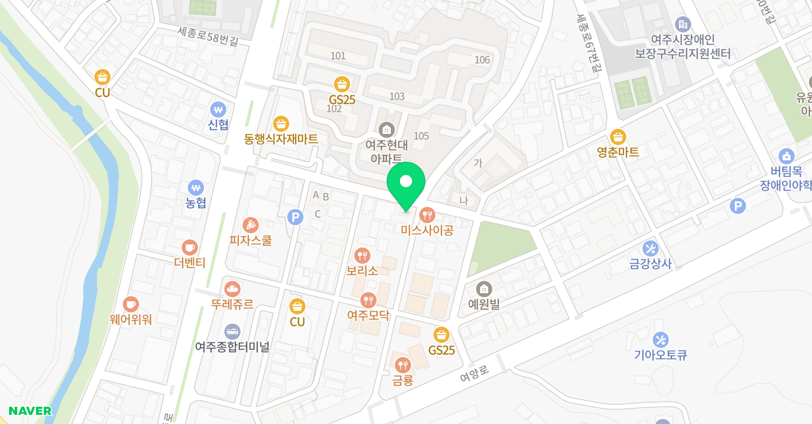 YBM잉글루 여주창동 제1 위치