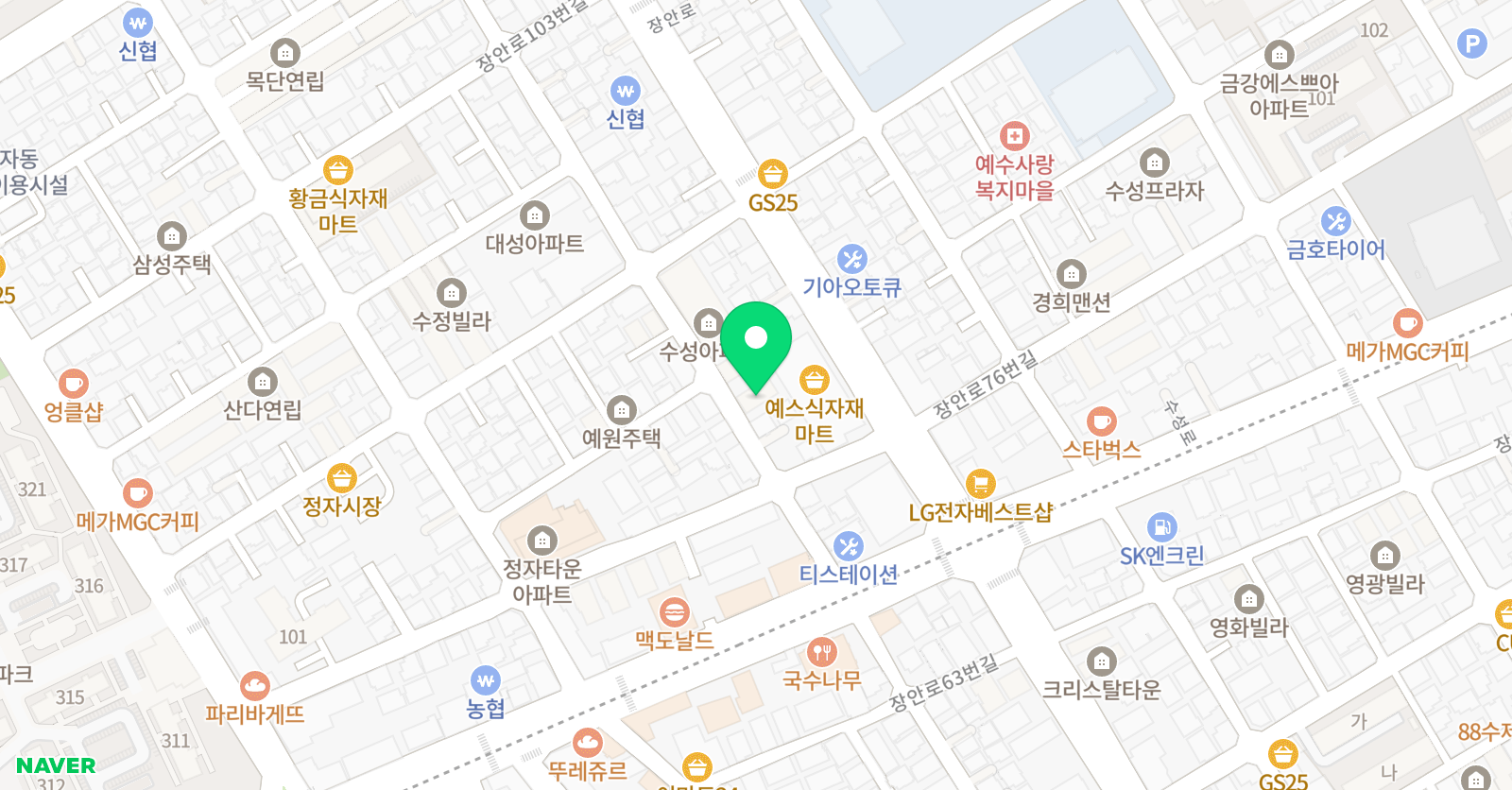 빨간펜 수학의달인 수원정자화산점 위치