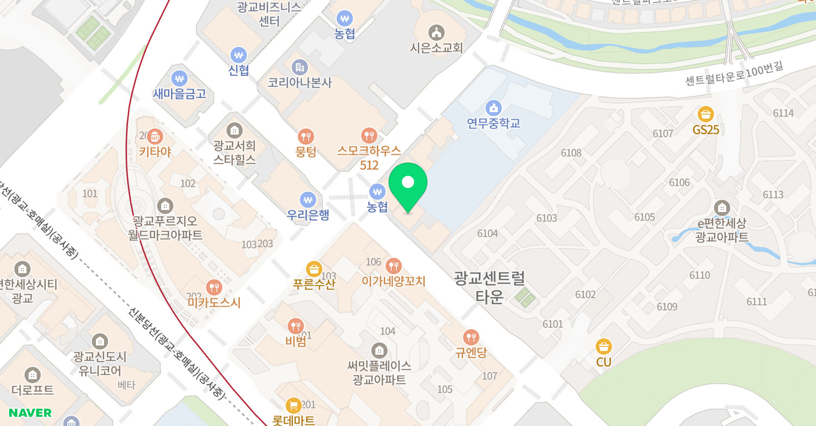 책나무 광교 산의초 독서논술학원 위치