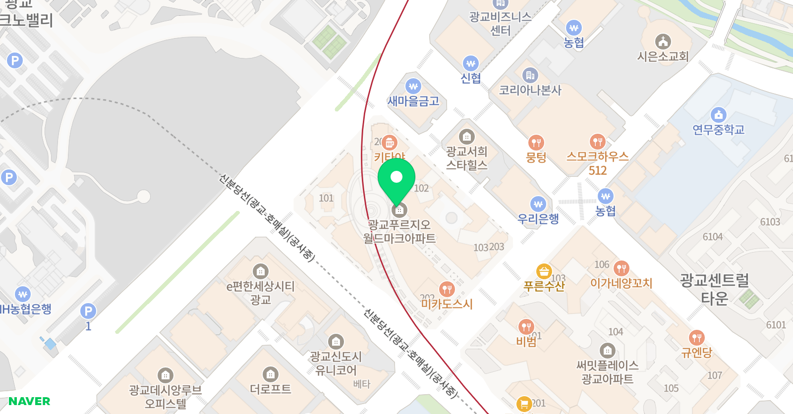 한우리 수원영통광교월드마크 독서교실 위치