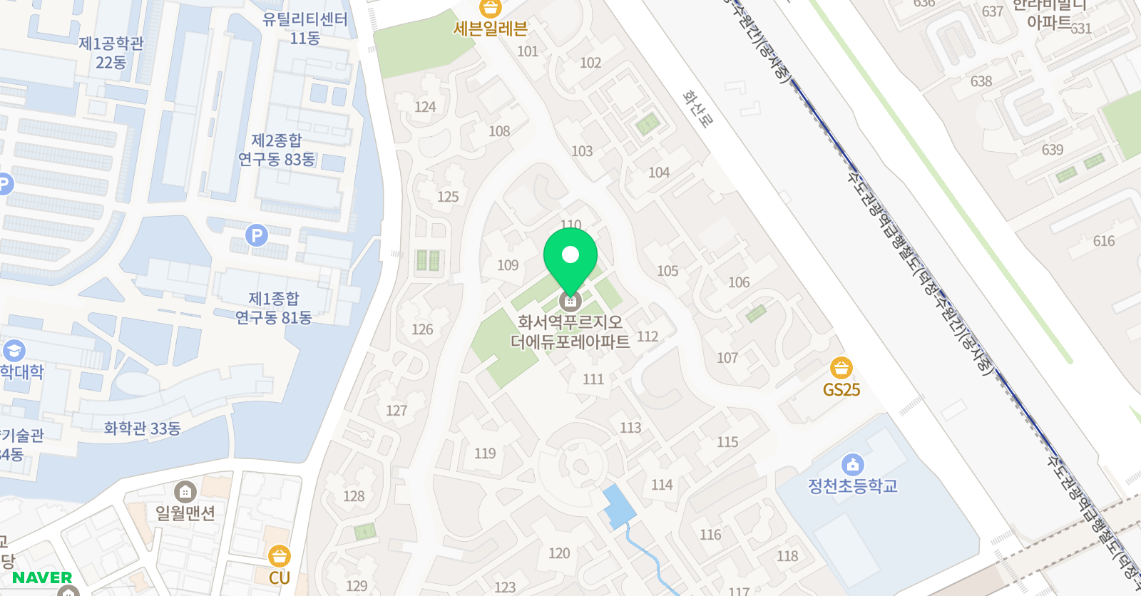 아소비 수원 천천푸르지오점 위치