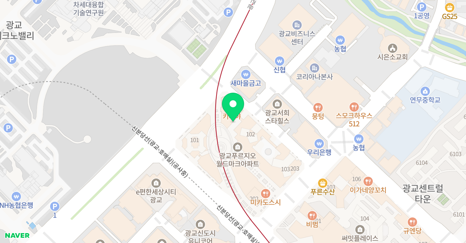 링키영어 광교 월드마크점 위치