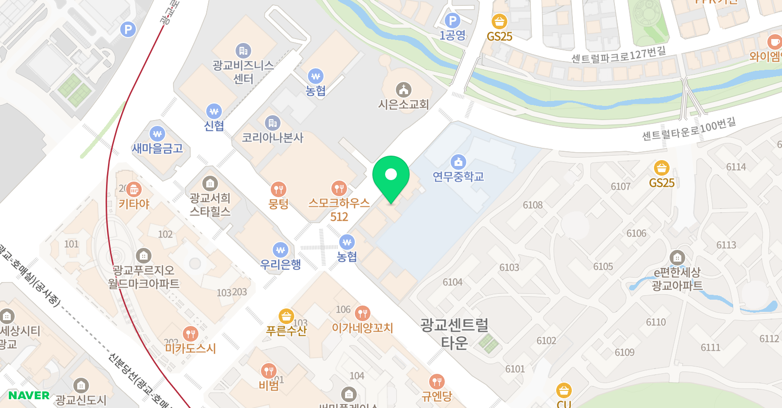 오늘의움직임 요가스튜디오 광교 위치