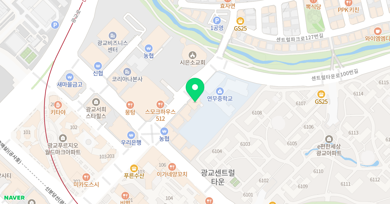 SG 광교청운 학원 위치