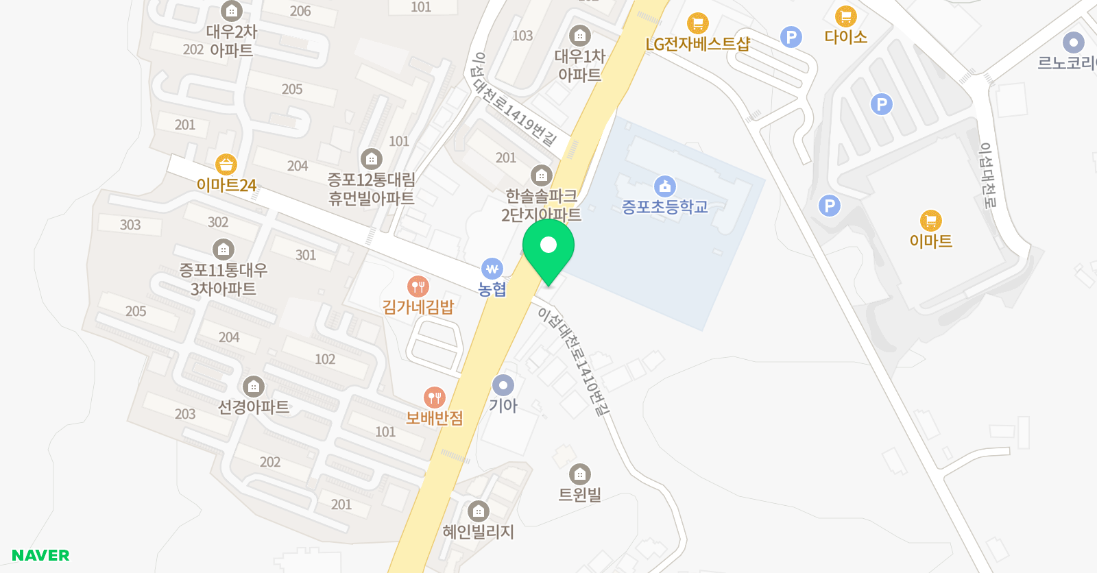 제이원 태권도 스쿨 위치