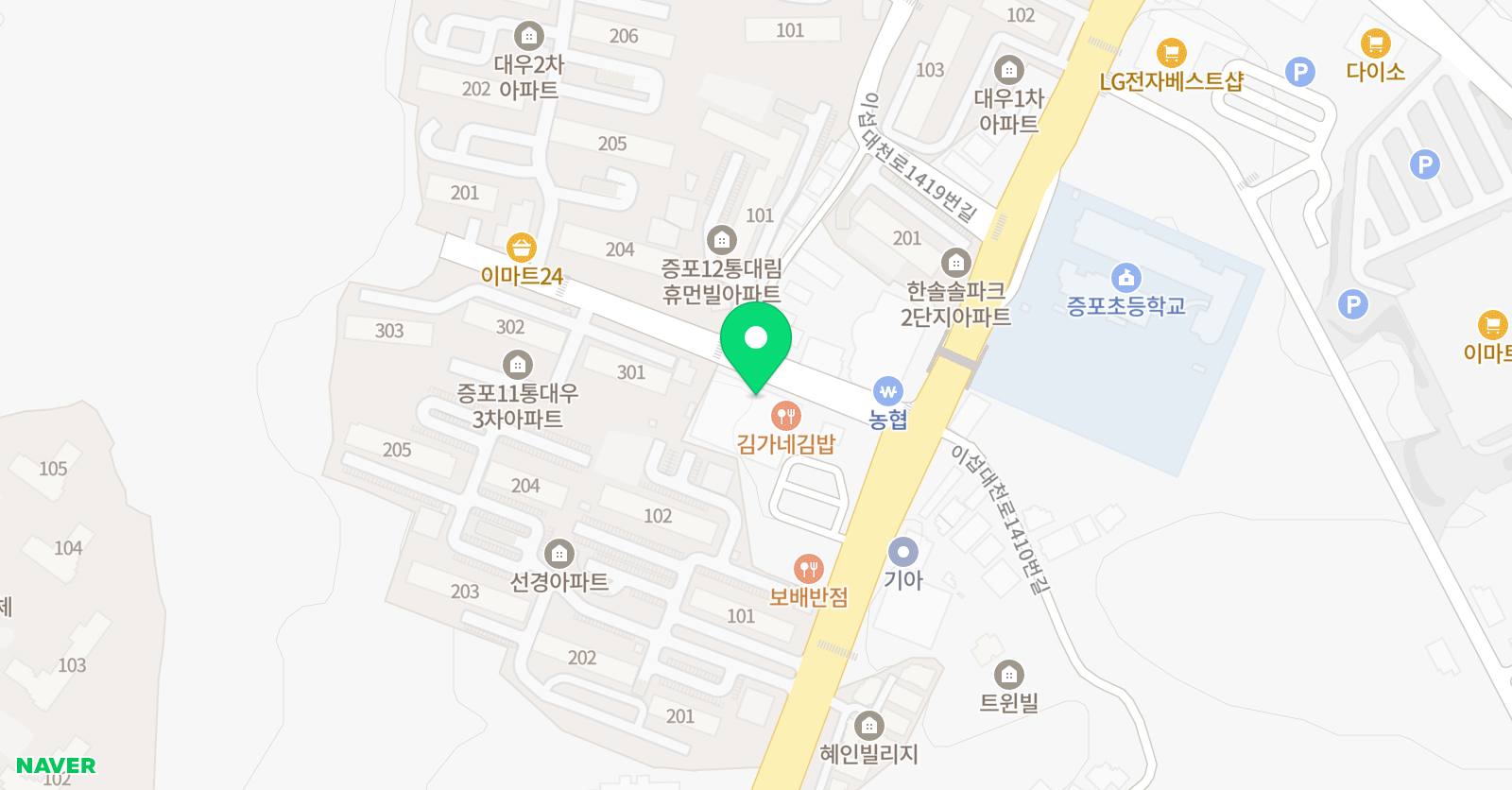백상미술학원 증포캠퍼스 위치