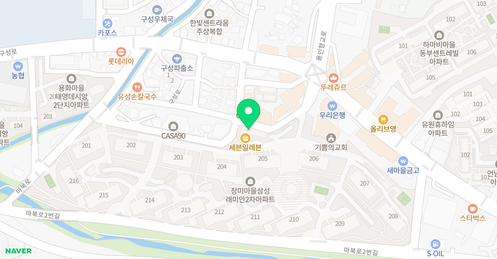 이앤엠 학원 위치