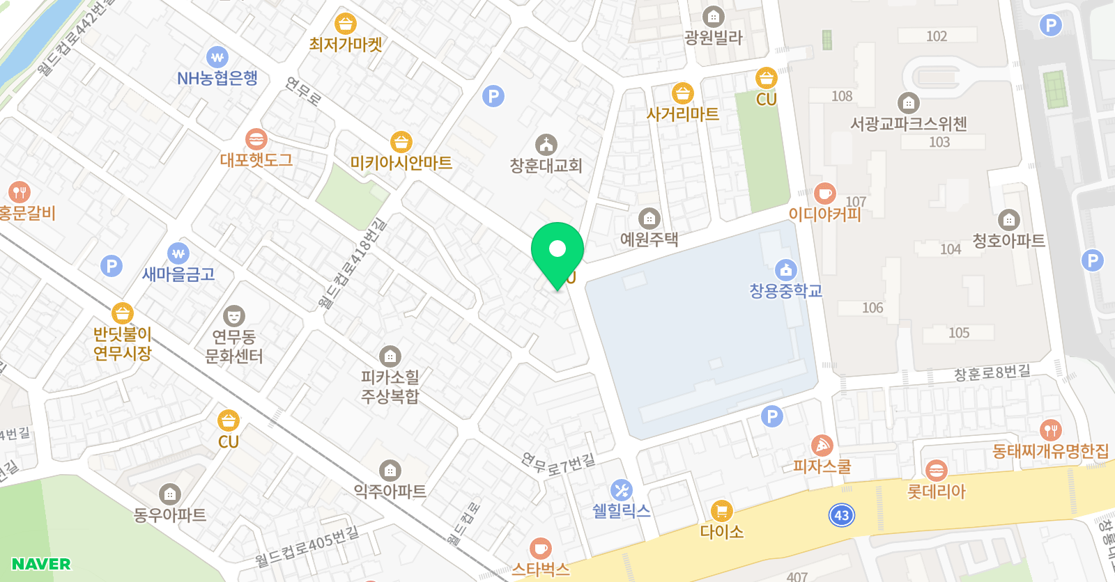 빛나는아이들 미술학원 위치
