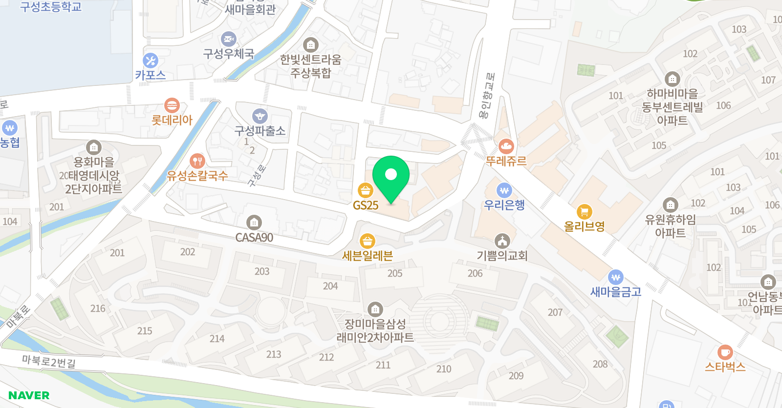 푸른산아이랜드 구성원 위치