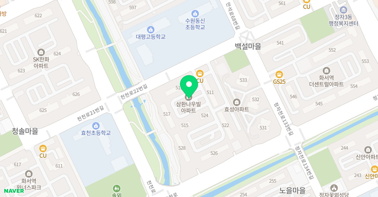 아소비 수원정자삼환점 위치