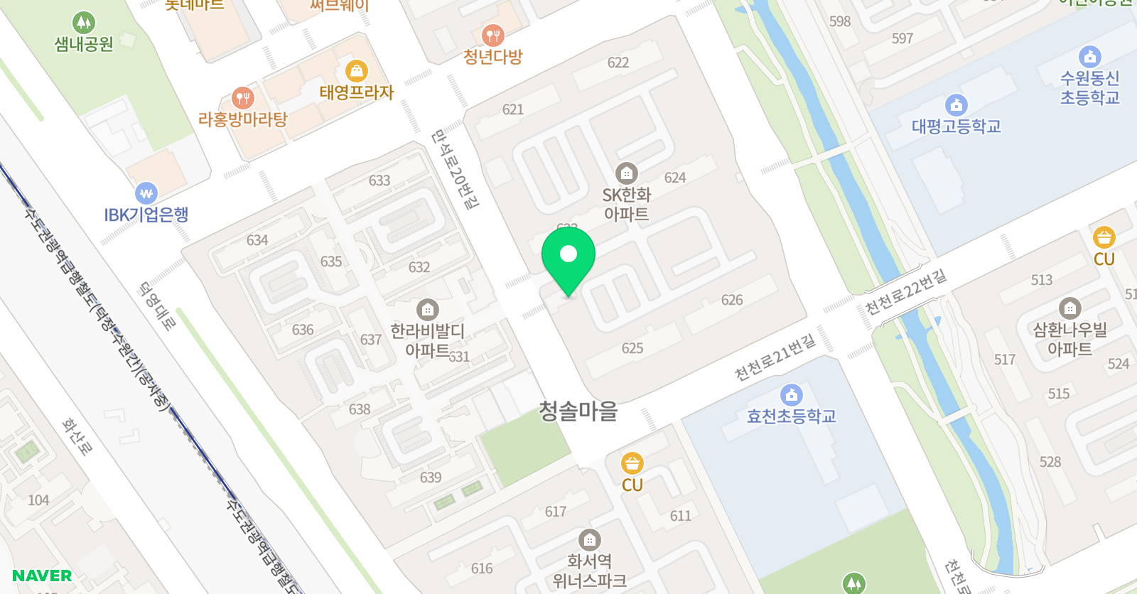 맥스 영어전문학원 수원 청솔관 위치