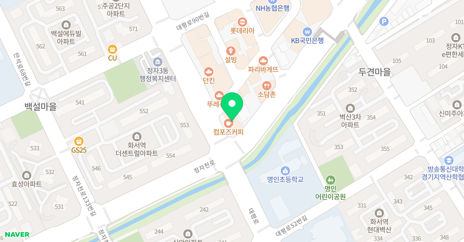 목우 미술학원 정자캠퍼스 위치