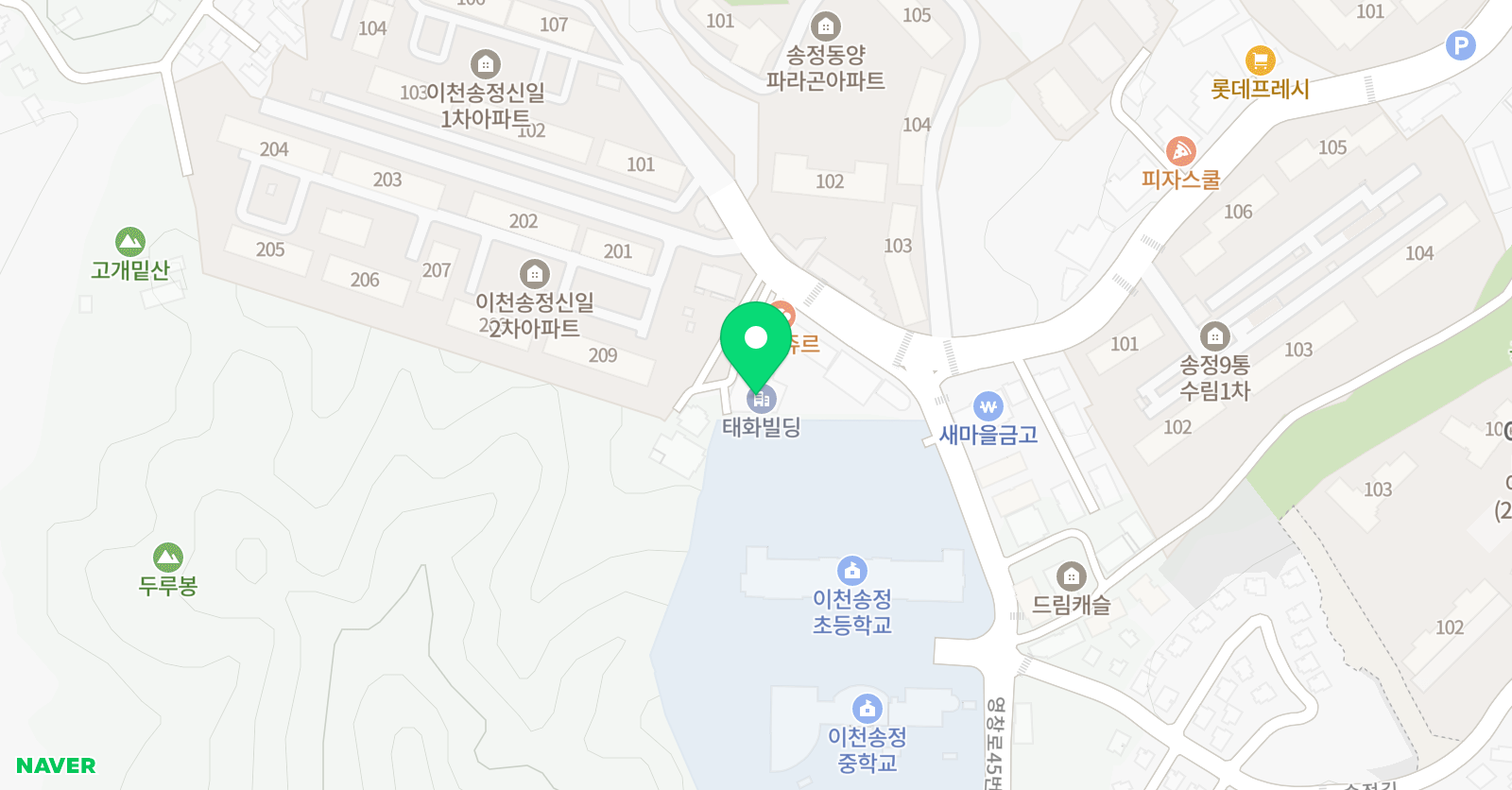 아소비 이천송정 학원 위치