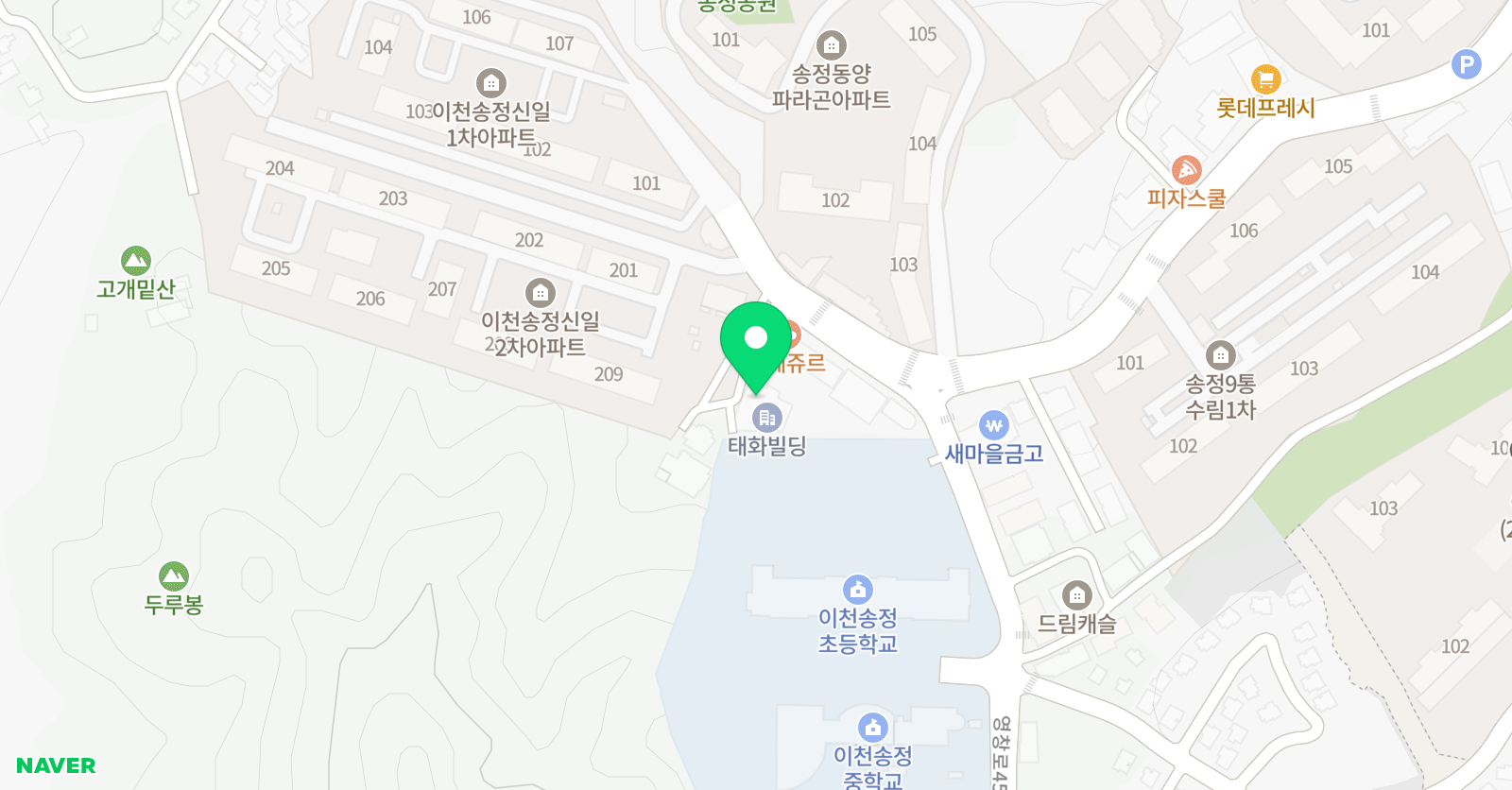 윤선생 영어숲 이천송정학원 위치