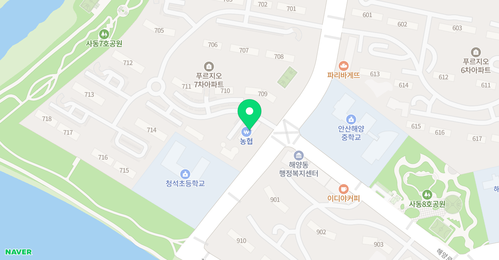 리드인 해양푸르지오 점 위치