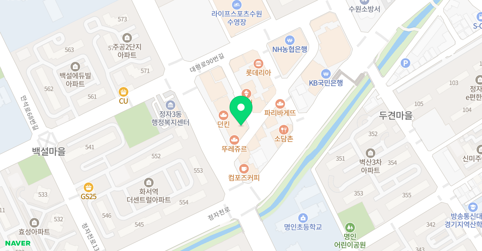 하이파이브 미술학원 정자점 위치