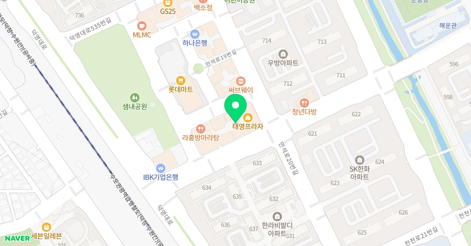 정쌤위드 수학 씨투엠천천 교육센터 위치