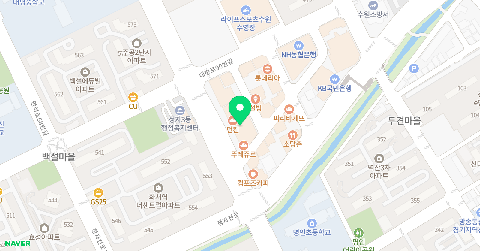 정상 어학원 수원장안분원 위치
