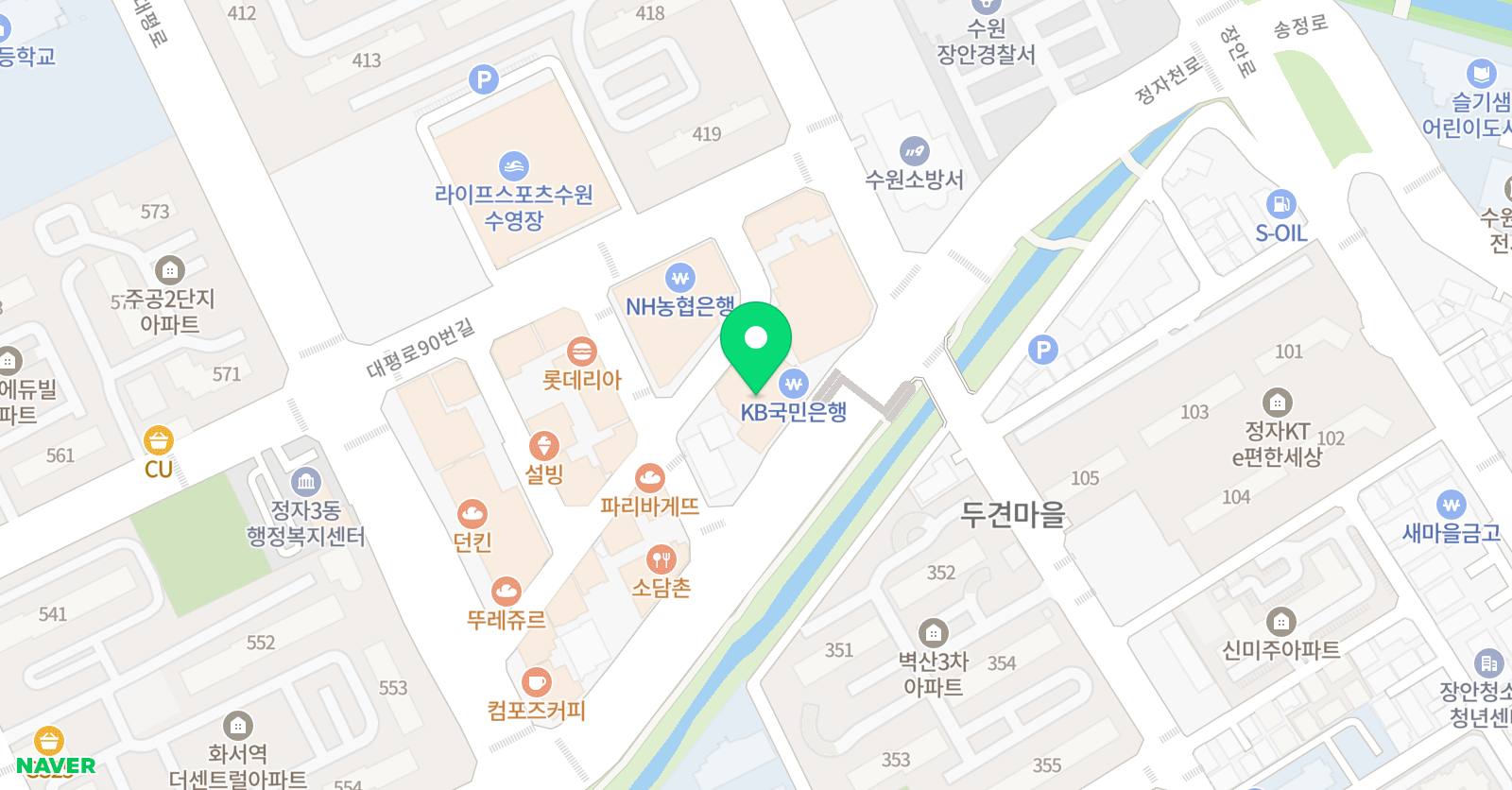 지캠프클래스 학원 정자점 위치