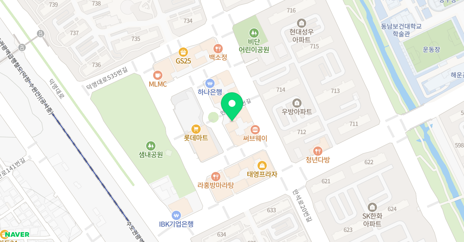 아담리즈 수학 수원장안센터 위치