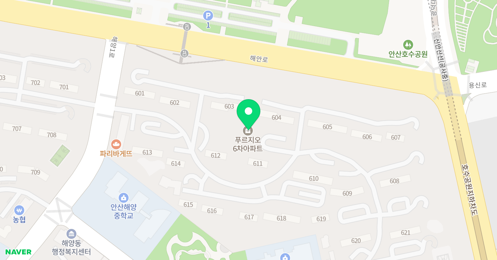 스마트해법 수학 푸르지오6차해양점 위치