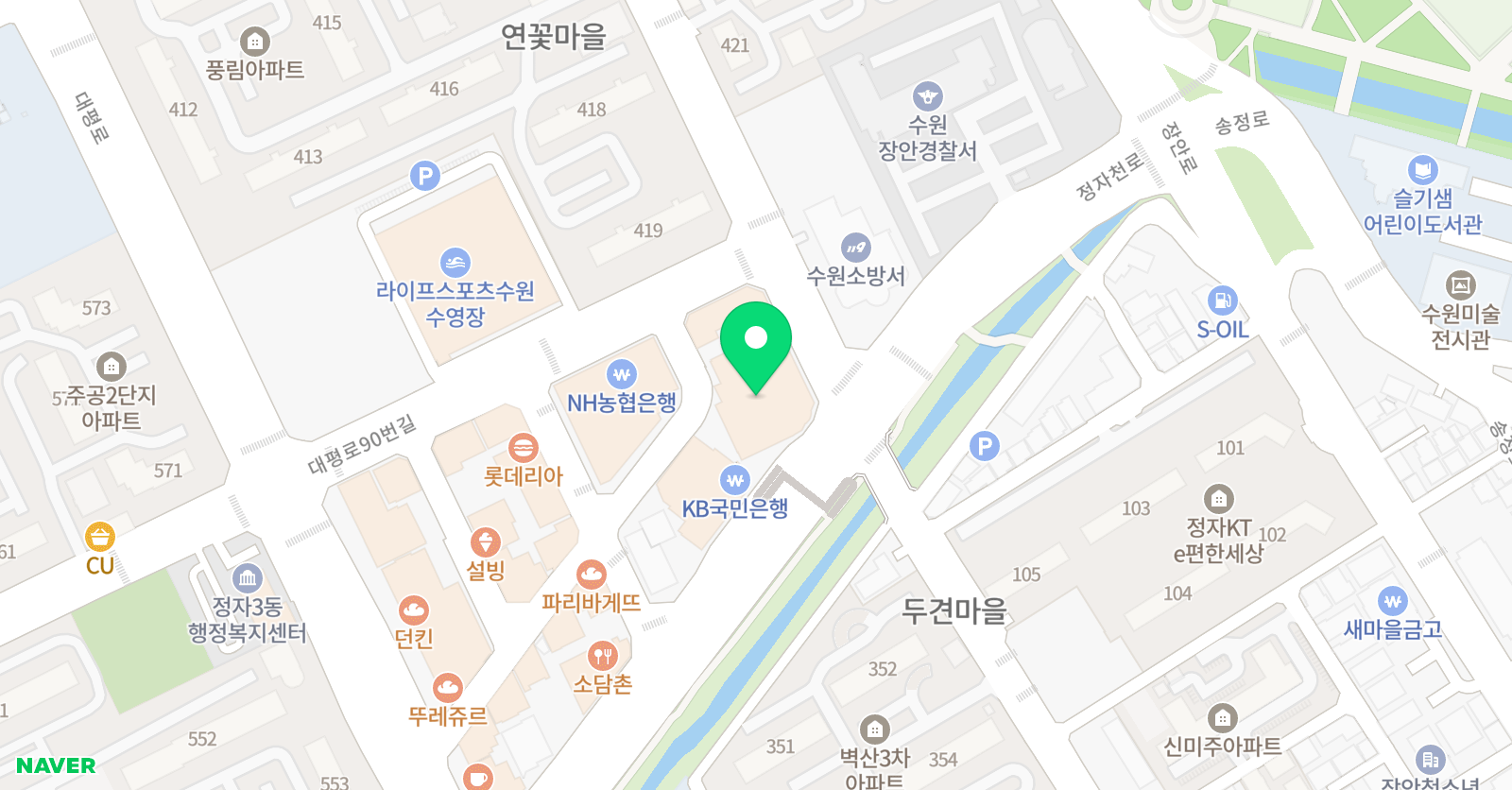 생각하는황소 수원정자점 위치
