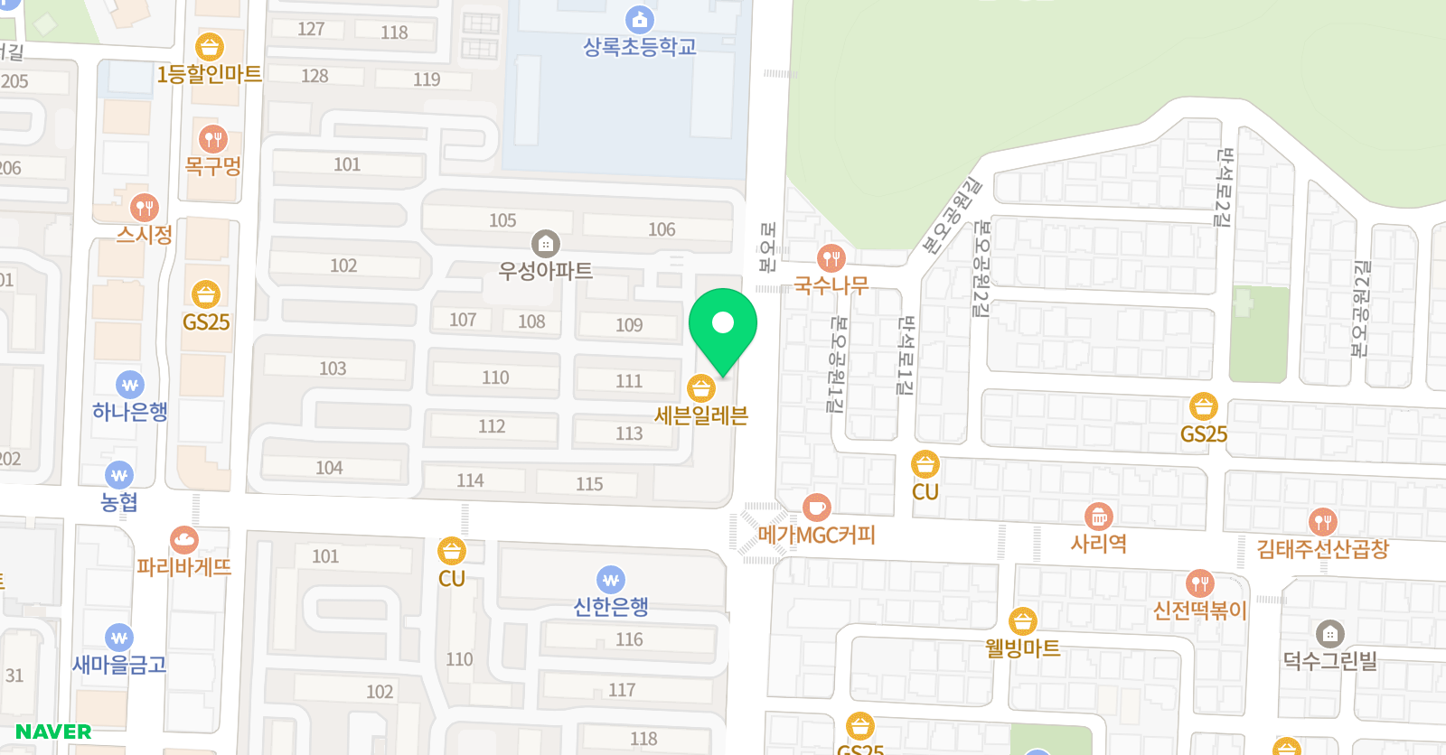 본오우성이해법 수학교습소 위치