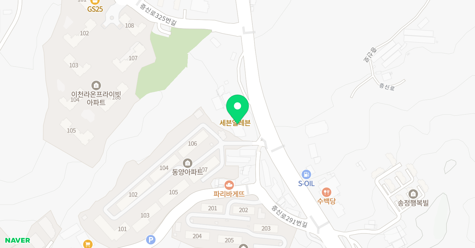 KM발레아카데미 이천송정점 위치