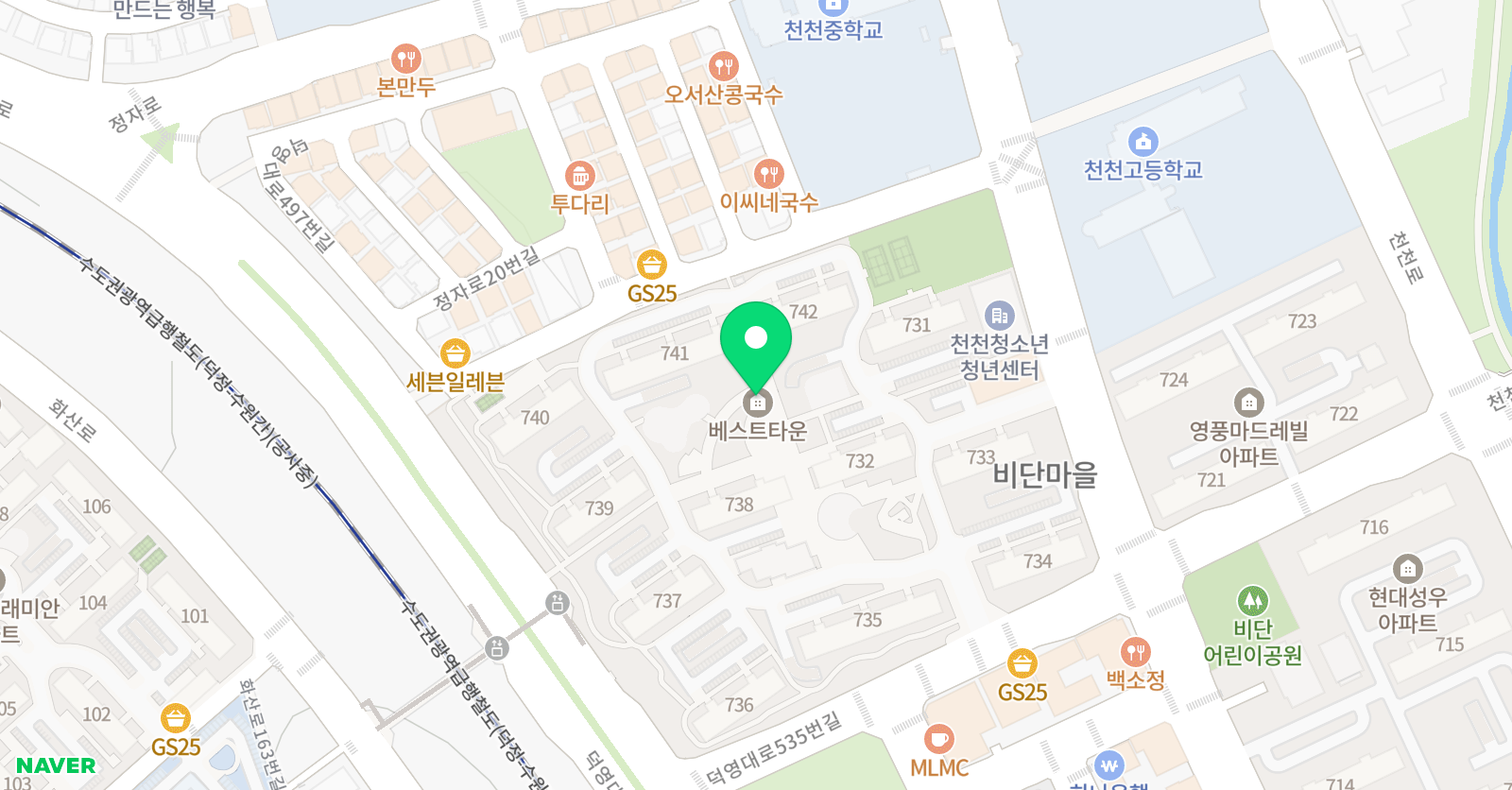 스마트해법 수학 비단베스트점 위치