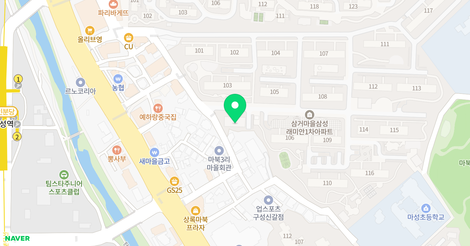 열매학원 위치