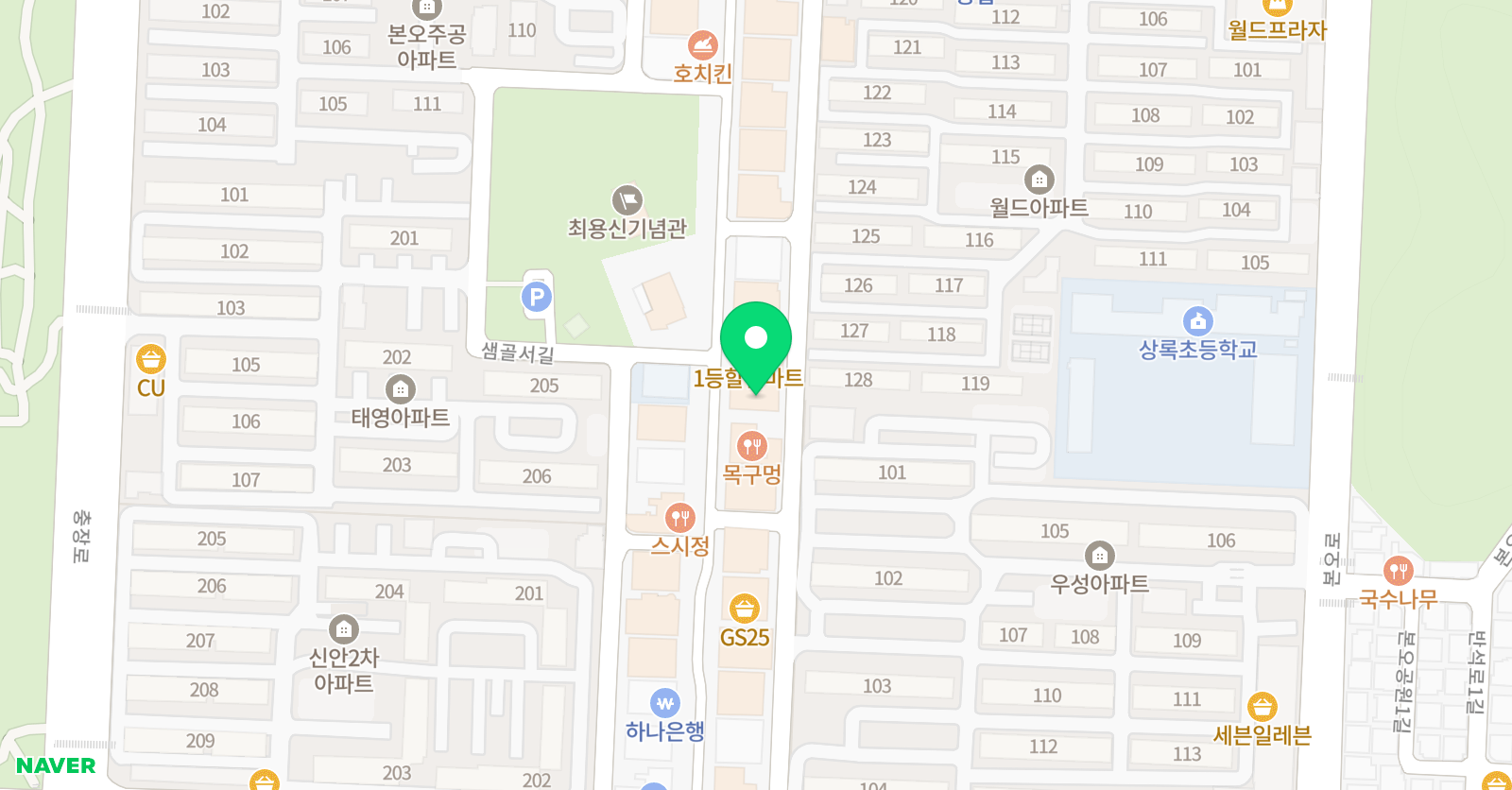 엠베스트SE 영수학원 상록수점 위치