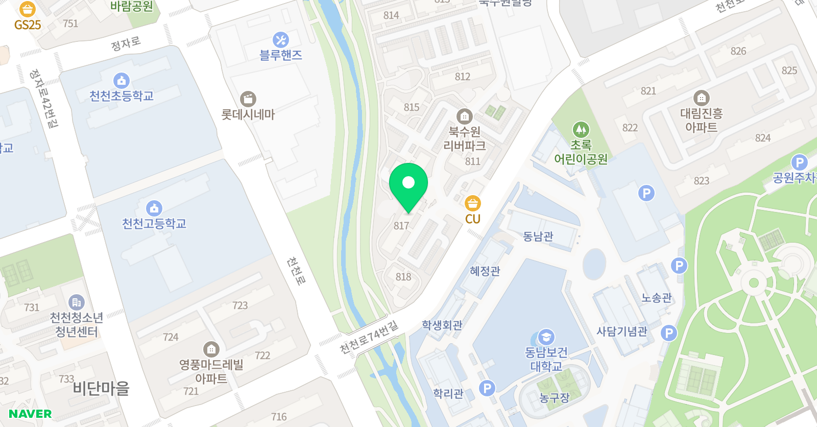 아소비 북수원리버파크점 위치
