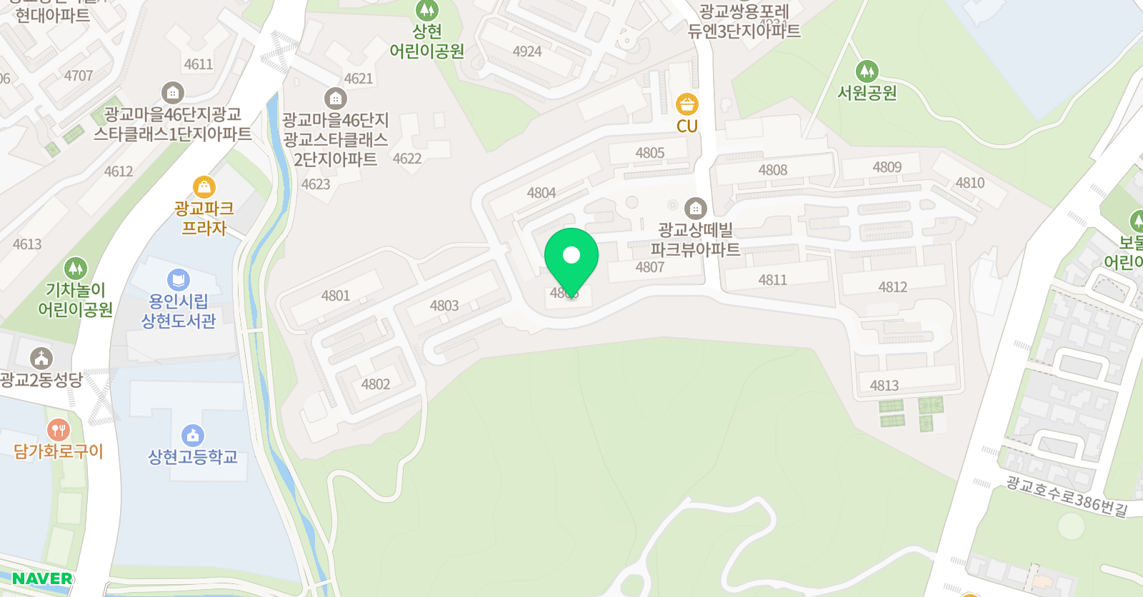 광교상떼빌파크뷰 독서논술 위치