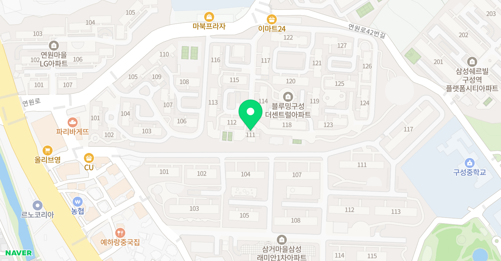 기탄사고력교실 블루밍 구성더센트럴점 위치