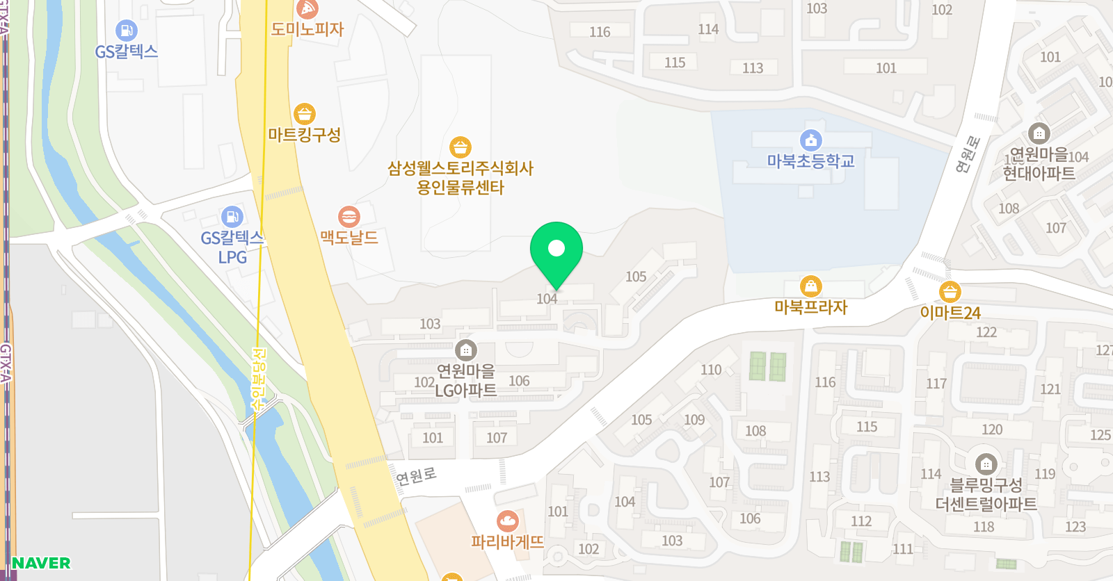 숙명숲속 음악학원 관인 위치