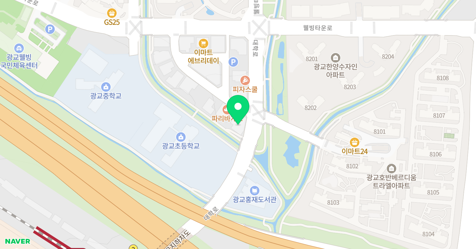 광교 탑창의스쿨 위치