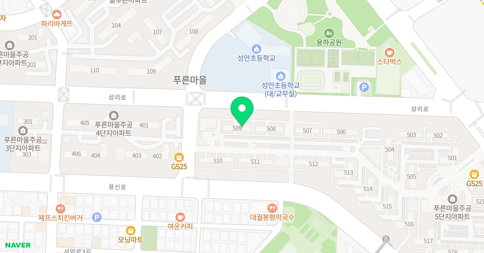 스마트해법 수학 안산푸른마을5단지점 위치
