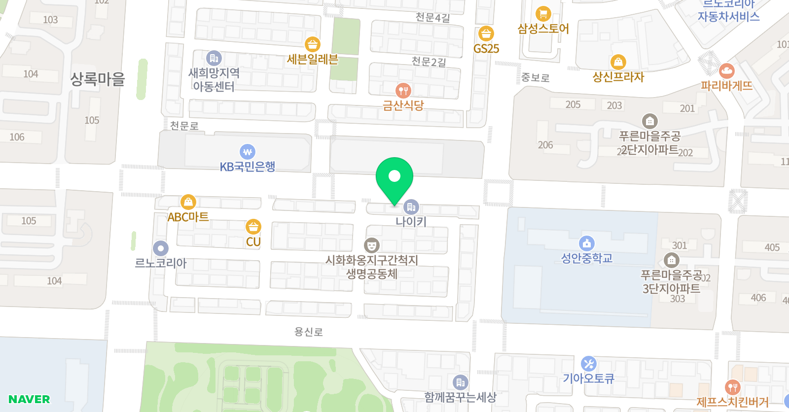 더베스트 축구클럽 학원 위치