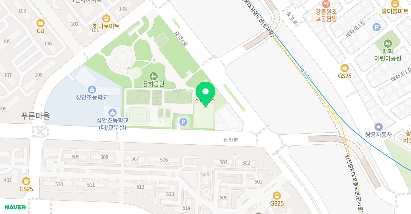 하위나이트 축구교실 상록본점 위치