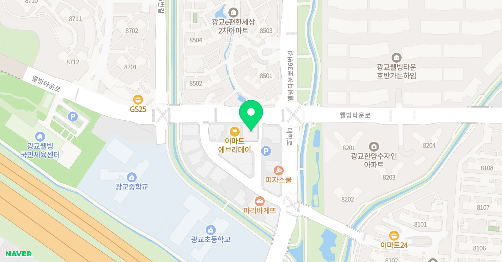 깊이보는아이들 국어논술학원 광교원 위치