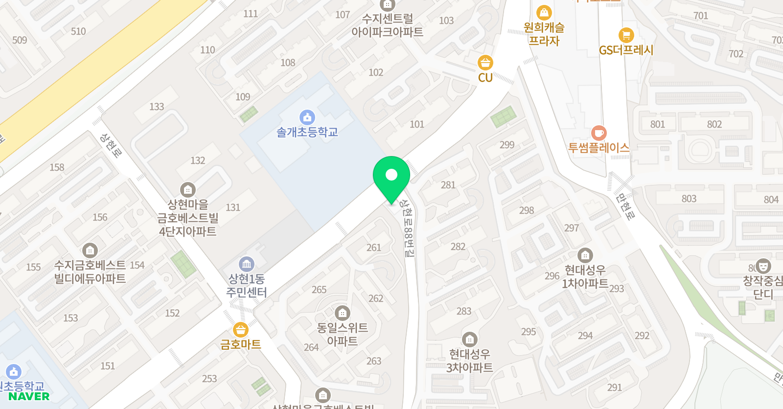 한양예술 음악학원 위치