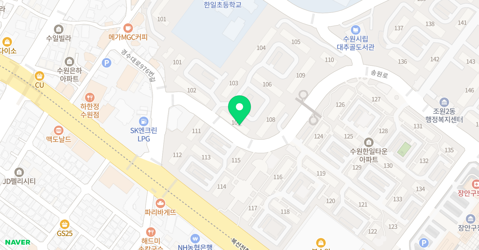 푸르넷 공부방 한일 위치