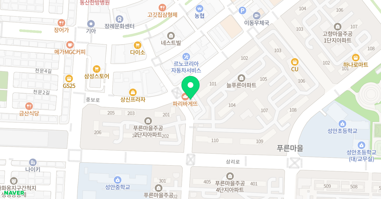 삼성영어 성안교실 위치