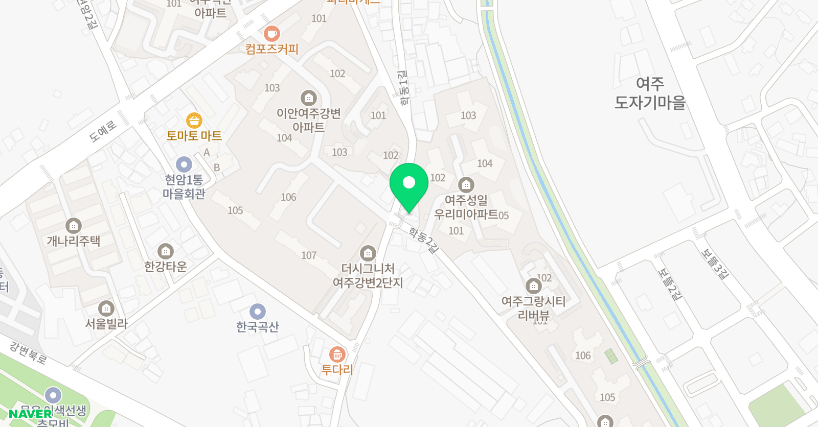 아트앤하트 여주오학교육원 위치