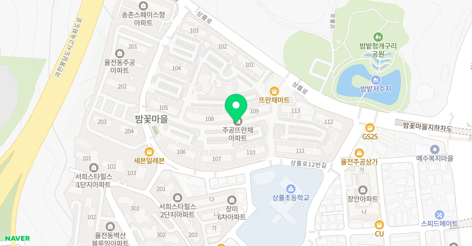 푸르넷 공부방 정자율천점 위치
